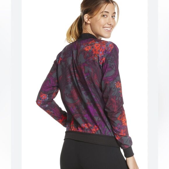Fabletics Ithaca Bomber Jacket size Small Romantic print lightweight women’s - Picture 3 of 8